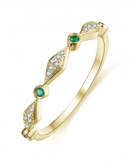 KITE STYLE EMERALD DIAMOND BAND (TR3894)