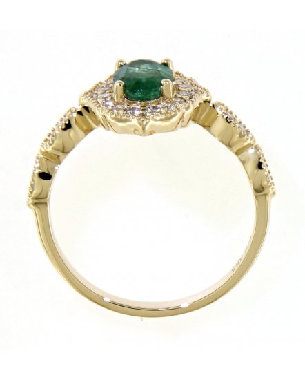 OVAL EMERALD DIAMOND RING (TR3904)