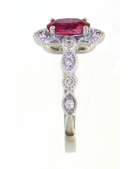 OVAL COLORED STONE DIAMOND RING (TR3910)