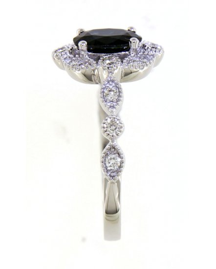 OVAL COLORED STONE DIAMOND RING (TR3910)