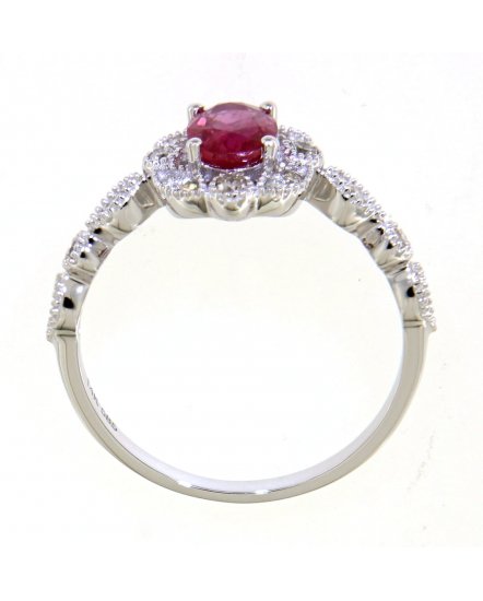 OVAL COLORED STONE DIAMOND RING (TR3910)