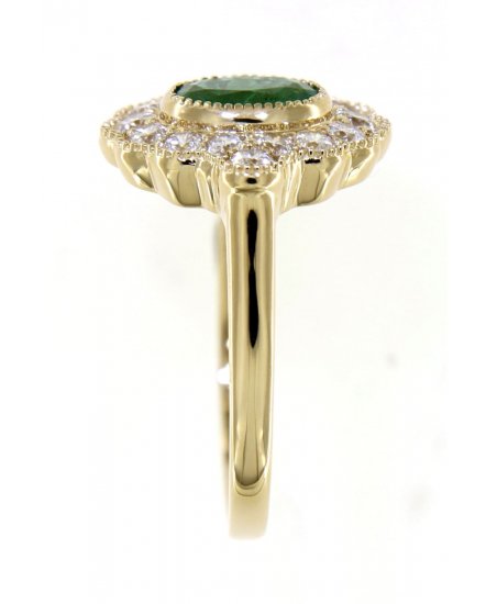 OVAL EMERALD DIAMOND RING (TR3911)