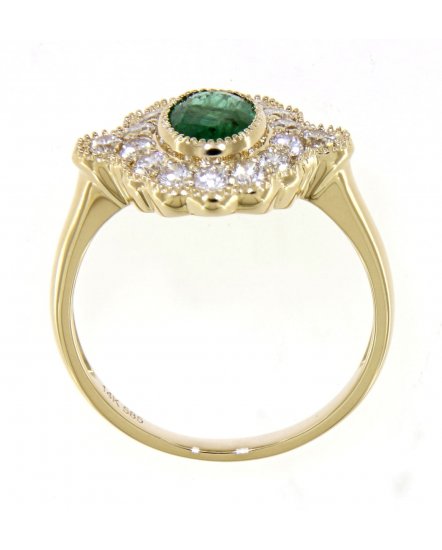 OVAL EMERALD DIAMOND RING (TR3911)