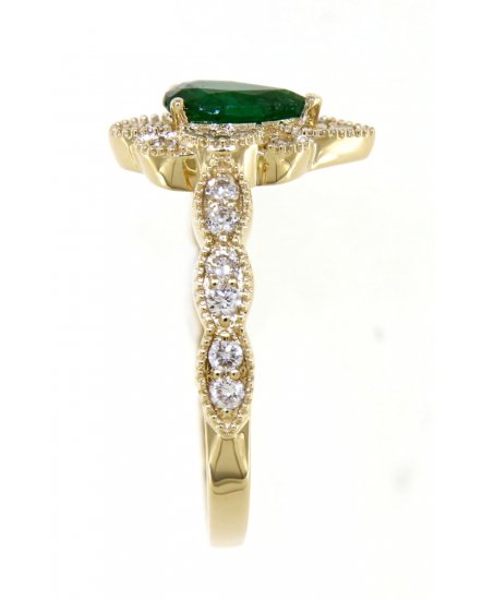 PEAR EMERALD DIAMOND RING (TR3916)