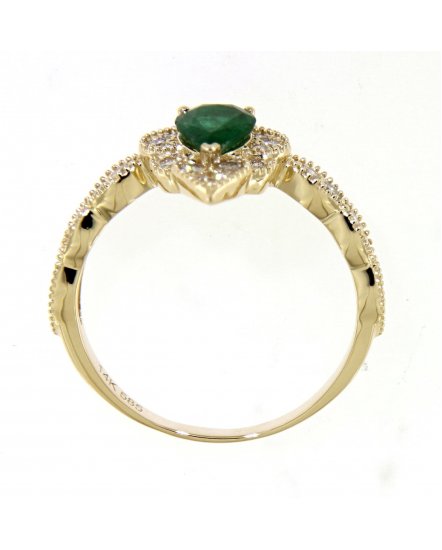 PEAR EMERALD DIAMOND RING (TR3916)
