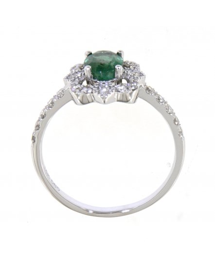 OVAL EMERALD DIAMOND RING (TR3917)