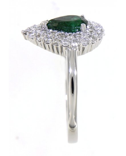 PEAR EMERALD DIAMOND RING (TR3919)