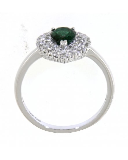 PEAR EMERALD DIAMOND RING (TR3919)