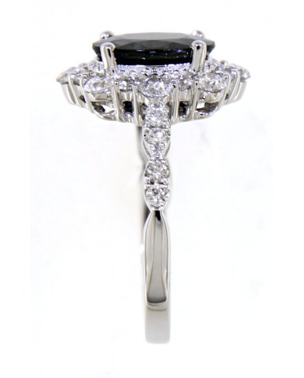 OVAL SAPPHIRE DIAMOND RING (TR3936)