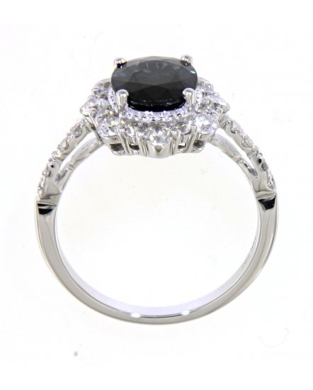 OVAL SAPPHIRE DIAMOND RING (TR3936)