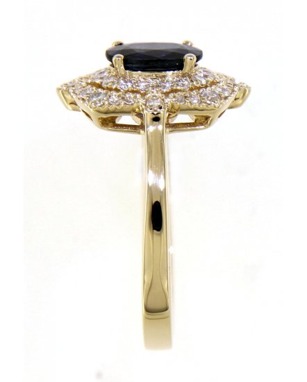 OVAL SAPPHIRE DIAMOND RING (TR3937)