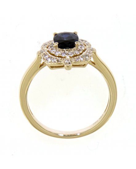OVAL SAPPHIRE DIAMOND RING (TR3937)