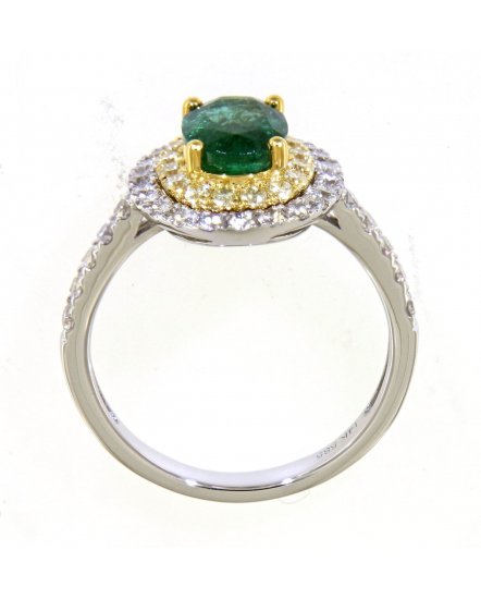 OVAL EMERALD DIAMOND RING (TR3940)