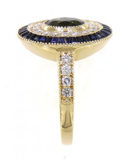 OVAL SAPPHIRE DIAMOND RING (TR3941)