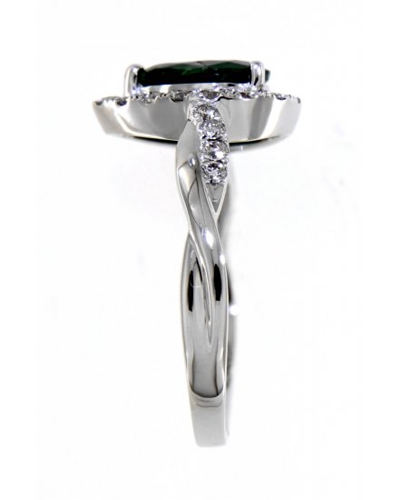 PEAR EMERALD DIAMOND RING (TR3947)