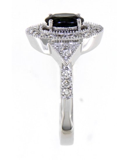 OVAL SAPPHIRE DIAMOND RING (TR3960)