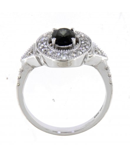 OVAL SAPPHIRE DIAMOND RING (TR3960)