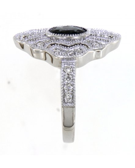 OVAL SAPPHIRE DIAMOND RING (TR3962)