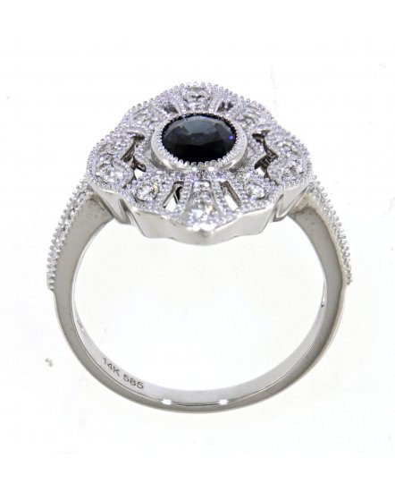 OVAL SAPPHIRE DIAMOND RING (TR3962)