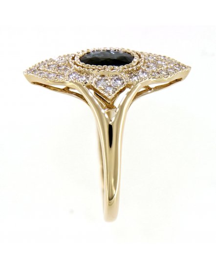 OVAL SAPPHIRE DIAMOND RING (TR3968)