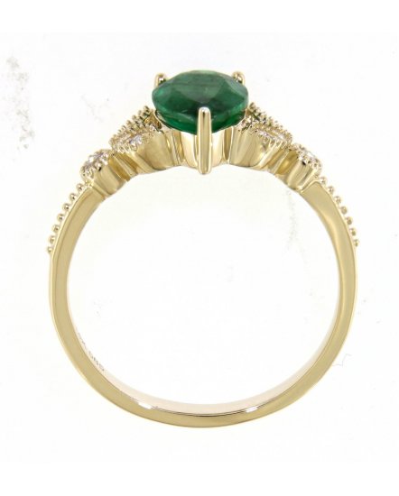 PEAR EMERALD DIAMOND RING (TR3971)