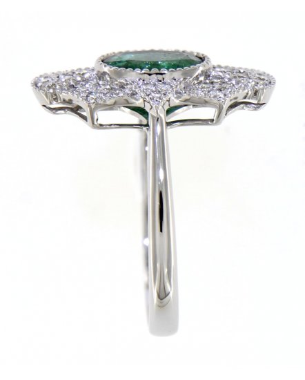OVAL EMERALD DIAMOND RING (TR3975)