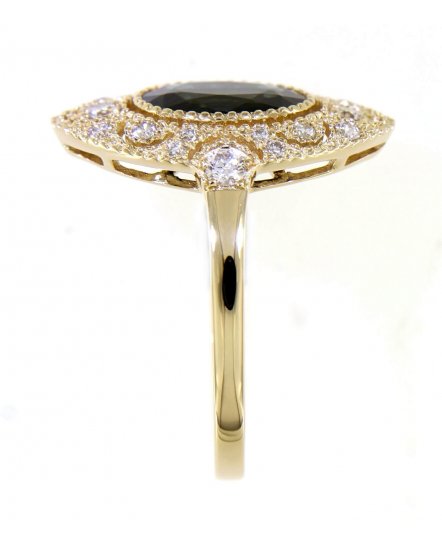 OVAL SAPPHIRE DIAMOND RING (TR3981)