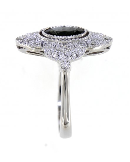 OVAL SAPPHIRE DIAMOND RING (TR3984)
