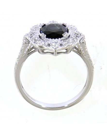 OVAL SAPPHIRE DIAMOND RING (TR3985)