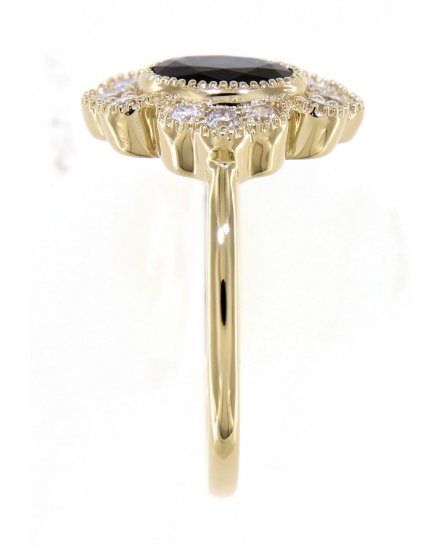 OVAL SAPPHIRE DIAMOND RING (TR3987)