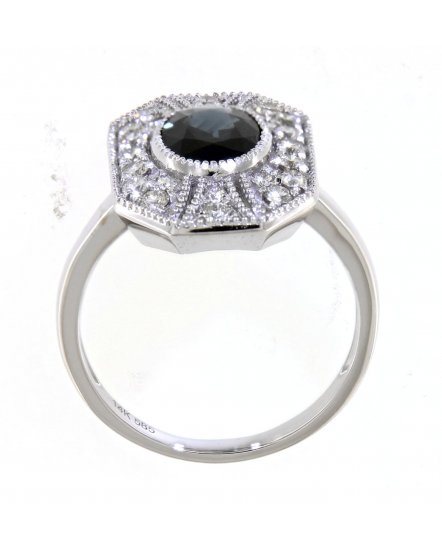 OVAL SAPPHIRE DIAMOND RING (TR3988)