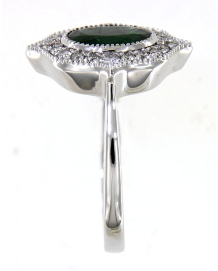 OVAL COLORED STONE DIAMOND RING  (TR3989)