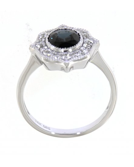 OVAL COLORED STONE DIAMOND RING  (TR3989)
