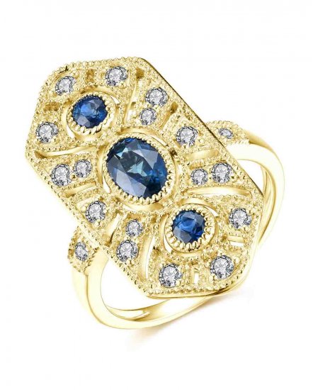SAPPHIRE DIAMOND RING (TR3991)