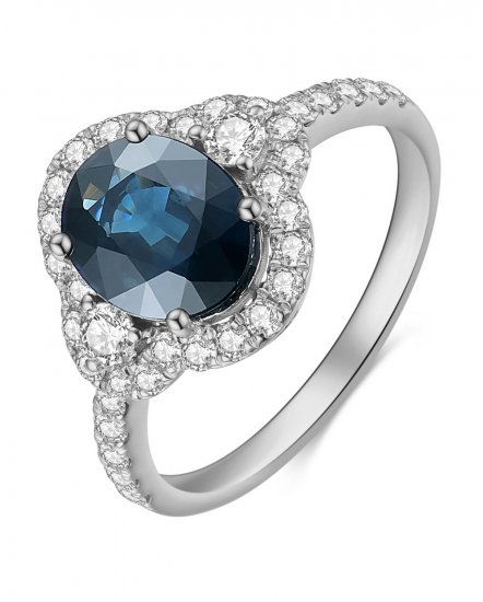 OVAL SAPPHIRE DIAMOND RING (TR3999)