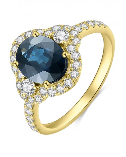 OVAL SAPPHIRE DIAMOND RING (TR3999)