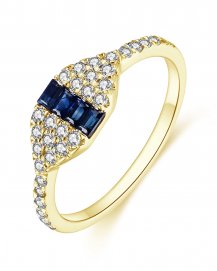 BAGUETTE SAPPHIRE DIAMOND RING  (TR4003)
