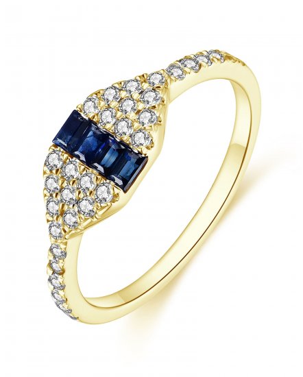 BAGUETTE SAPPHIRE DIAMOND RING  (TR4003)