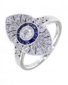 MARQUISE  SAPPHIRE DIAMOND RING (TR4020)