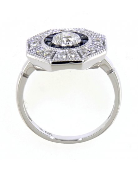 OCTAGON STYLE SAPPHIRE DIAMOND RING (TR4024)