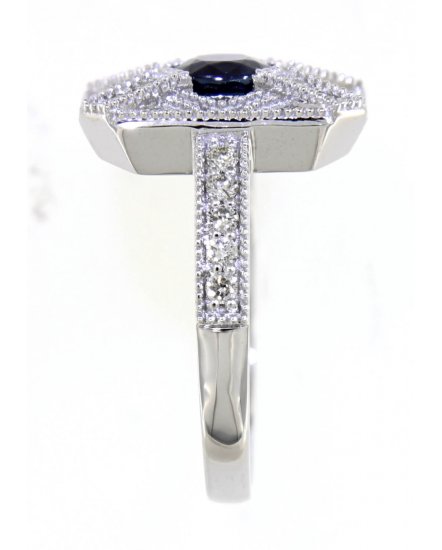 CUSHION SAPPHIRE DIAMOND RING (TR4027)