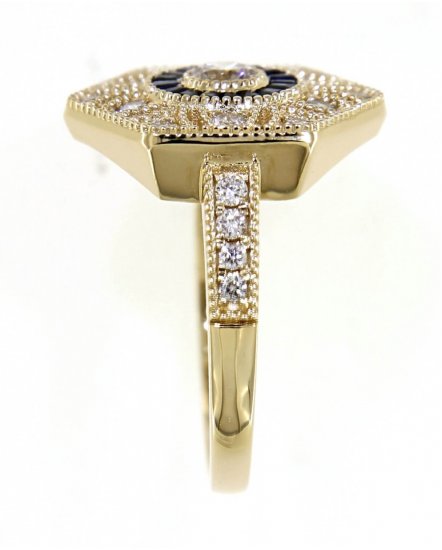 HEXAGON STYLE SAPPHIRE DIAMOND RING (TR4034)