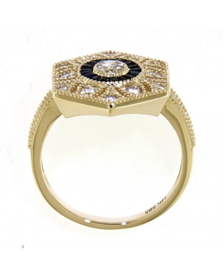 HEXAGON STYLE SAPPHIRE DIAMOND RING (TR4034)