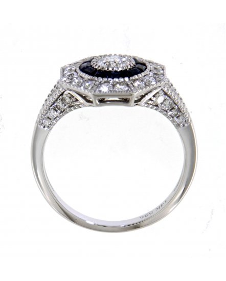 OCTAGON STYLE SAPPHIRE DIAMOND RING (TR4051)