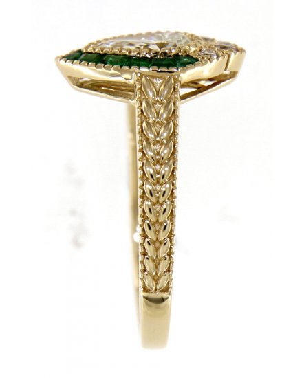 MARQUISE STYLE EMERALD DIAMOND RING (TR4065)