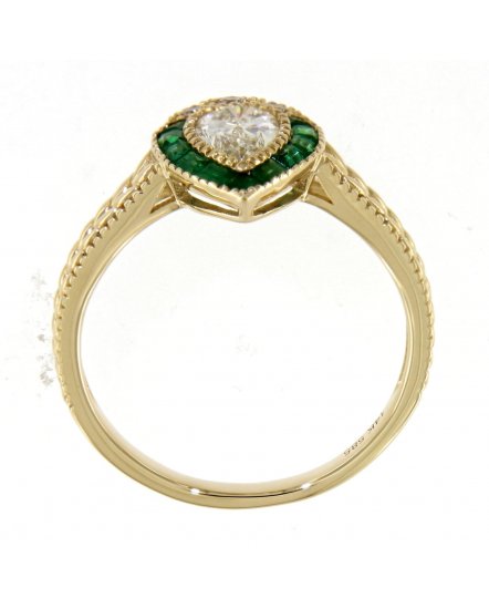 MARQUISE STYLE EMERALD DIAMOND RING (TR4065)