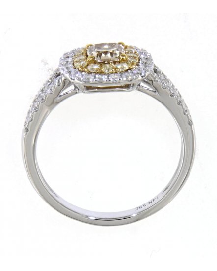 MULTI TONE CUSHION DIAMOND ENGAGEMENT RING (TR4072)