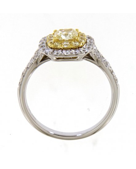 MULTI TONE CUSHION DIAMOND ENGAGEMENT RING (TR4074)