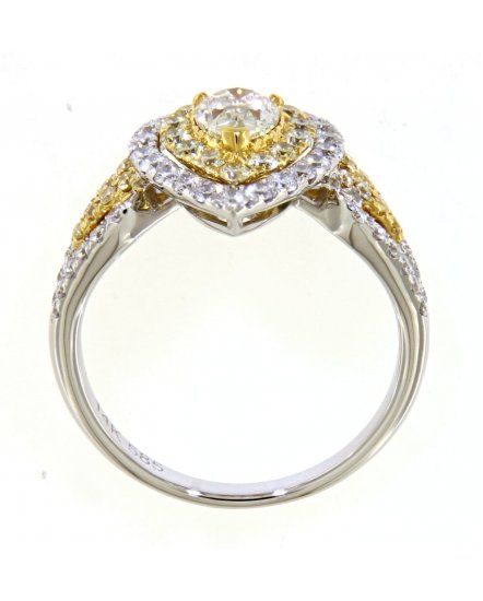 MULTI TONE PEAR DIAMOND ENGAGEMENT RING (TR4076)