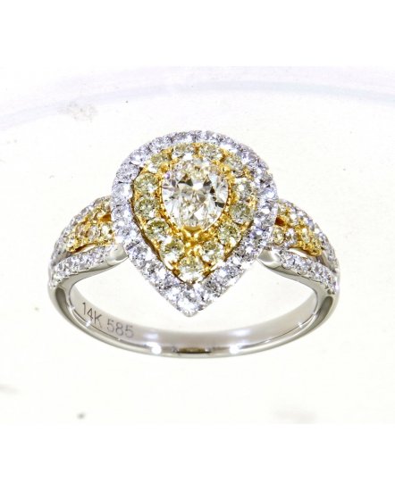 MULTI TONE PEAR DIAMOND ENGAGEMENT RING (TR4076)
